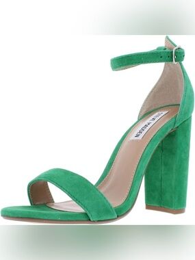 Steve Madden carrson Emerald Green Suede Block Heel Sandals size 8.5